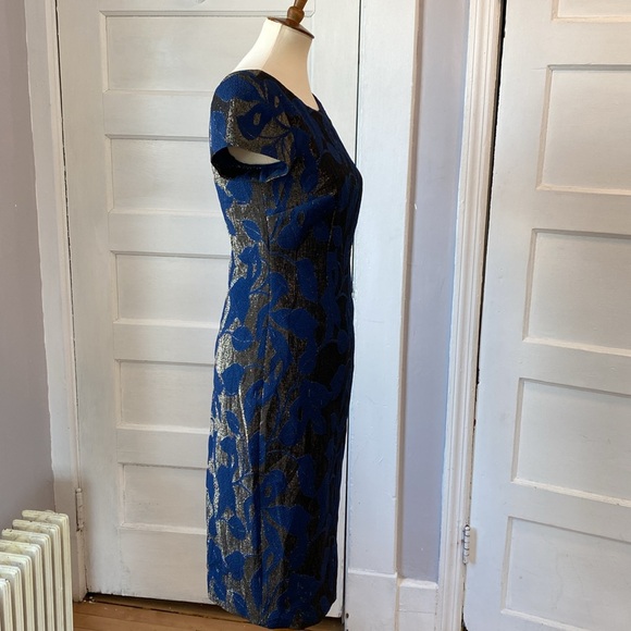 Adriana Papell Metallic Jacquard Sheath Dress, Size 6 - Picture 9 of 17